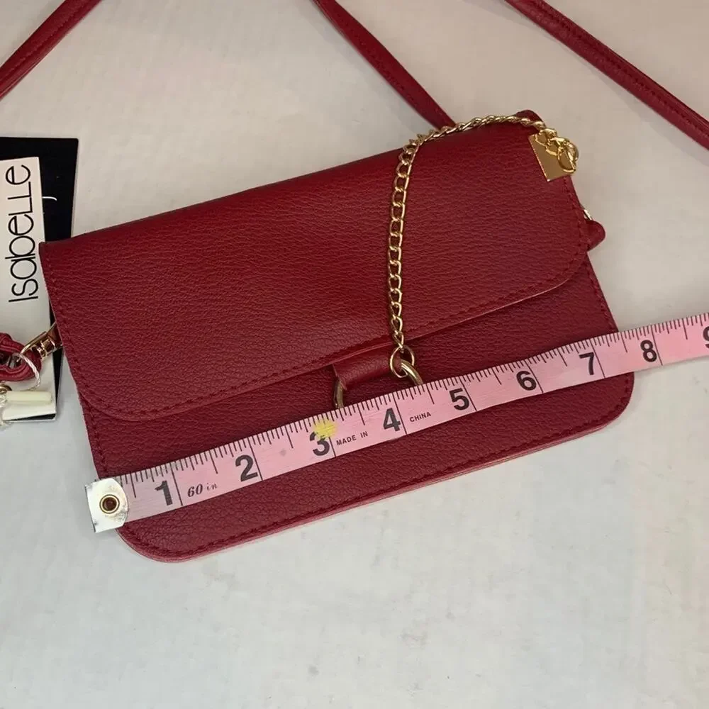 Isabelle Wine Vegan Leather Crossbody Wallet